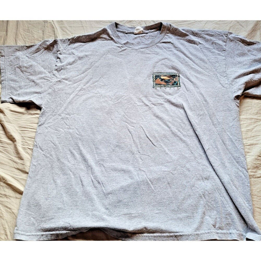 RJC Robert J Clancey T-Shirt Mens Large Gray Fishes of Hawaii Surf Ocean Graphic